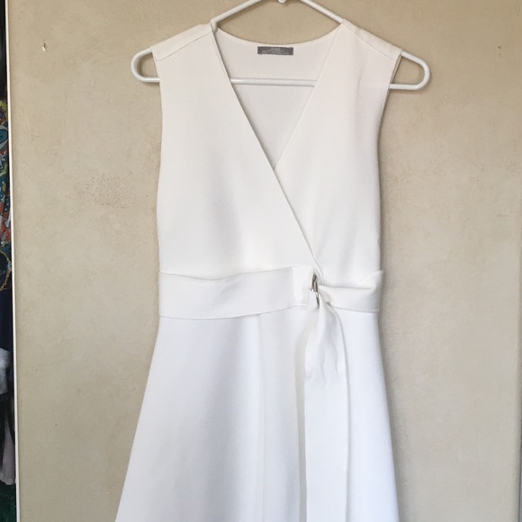 zara white wrap dress